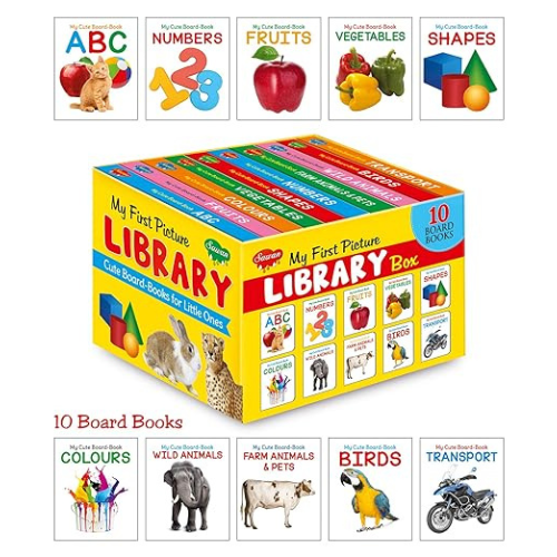 My First Picture Library Box of 10 Board Books (Pre-School Books)
